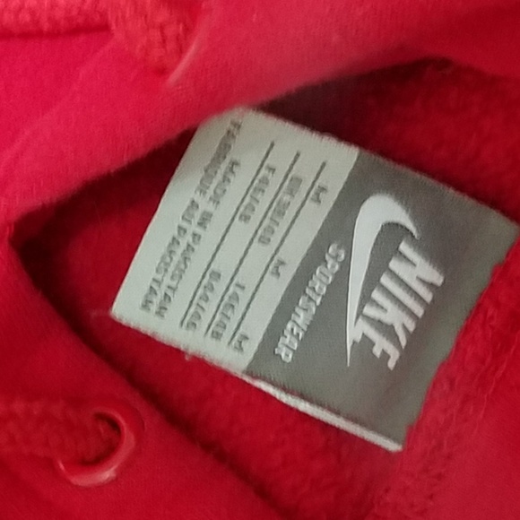 Red Nike Hoodie with Leaf Design Medium - Picture 4 of 5